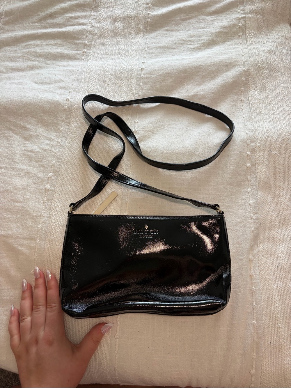 kate spade Black Patent Leather Crossbody Pouch
